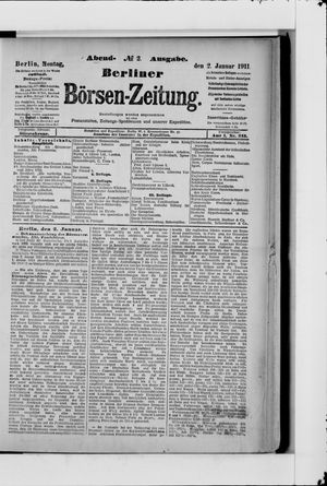 Berliner Börsen-Zeitung vom 02.01.1911