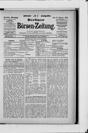 Berliner Börsen-Zeitung on Jan 3, 1911