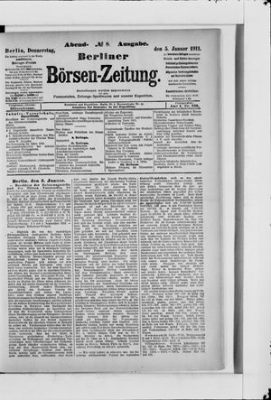 Berliner Börsen-Zeitung vom 05.01.1911