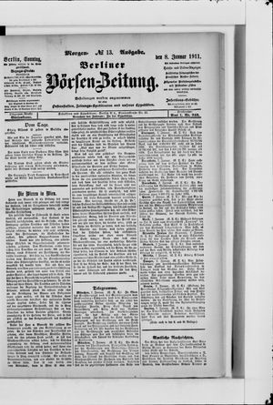 Berliner Börsen-Zeitung vom 08.01.1911