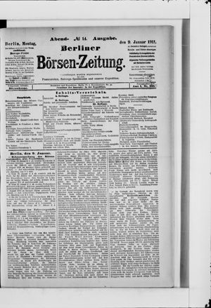 Berliner Börsen-Zeitung on Jan 9, 1911