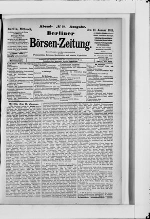 Berliner Börsen-Zeitung vom 11.01.1911