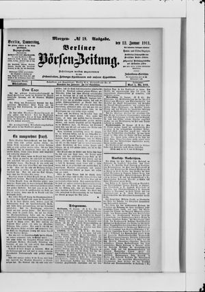 Berliner Börsen-Zeitung vom 12.01.1911