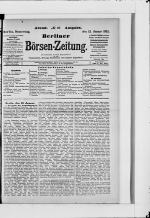 Berliner Börsen-Zeitung vom 12.01.1911