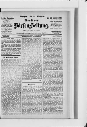 Berliner Börsen-Zeitung on Jan 14, 1911