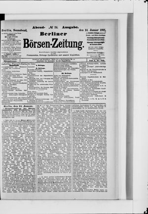 Berliner Börsen-Zeitung vom 14.01.1911