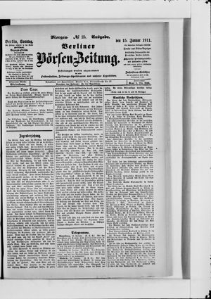 Berliner Börsen-Zeitung vom 15.01.1911