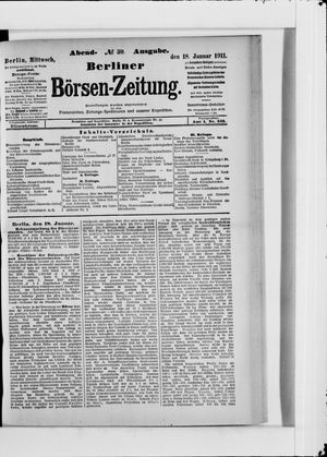 Berliner Börsen-Zeitung vom 18.01.1911