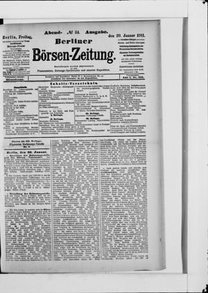 Berliner Börsen-Zeitung vom 20.01.1911
