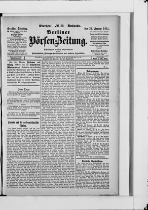 Berliner Börsen-Zeitung vom 24.01.1911