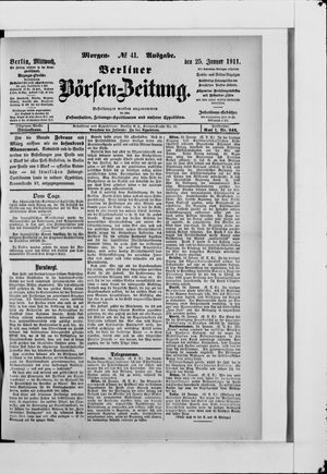 Berliner Börsen-Zeitung vom 25.01.1911