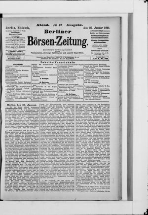Berliner Börsen-Zeitung on Jan 25, 1911