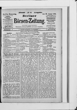 Berliner Börsen-Zeitung vom 26.01.1911
