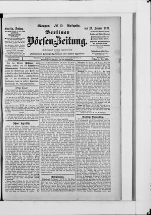 Berliner Börsen-Zeitung vom 27.01.1911