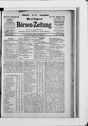 Berliner Börsen-Zeitung vom 28.01.1911