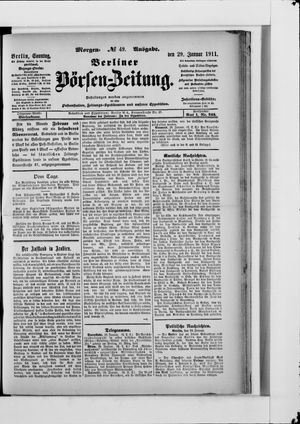 Berliner Börsen-Zeitung vom 29.01.1911