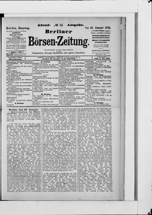 Berliner Börsen-Zeitung on Jan 31, 1911