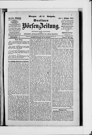 Berliner Börsen-Zeitung vom 01.02.1911