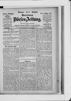 Berliner Börsen-Zeitung vom 02.02.1911