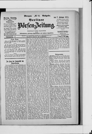 Berliner Börsen-Zeitung on Feb 7, 1911