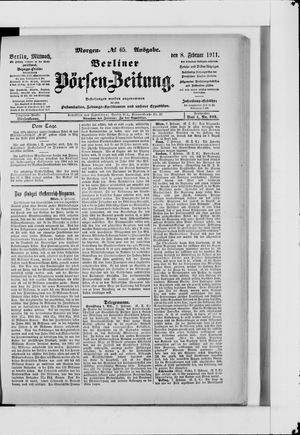 Berliner Börsen-Zeitung vom 08.02.1911