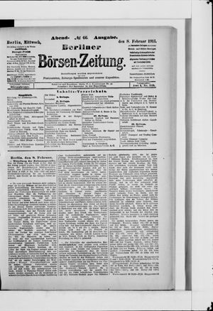 Berliner Börsen-Zeitung vom 08.02.1911