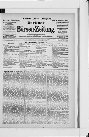 Berliner Börsen-Zeitung vom 09.02.1911