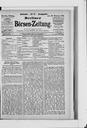 Berliner Börsen-Zeitung vom 10.02.1911
