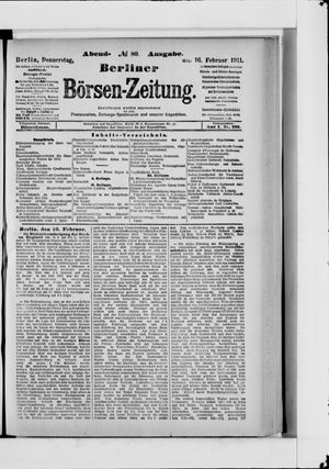 Berliner Börsen-Zeitung vom 16.02.1911