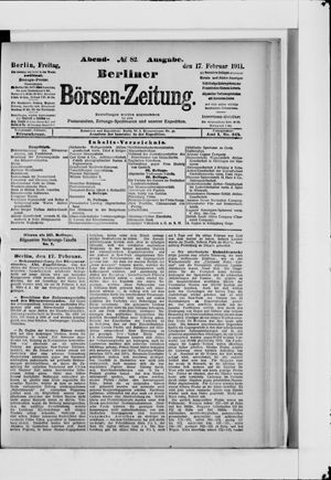 Berliner Börsen-Zeitung vom 17.02.1911