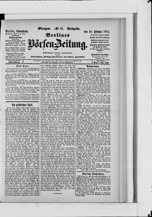 Berliner Börsen-Zeitung vom 18.02.1911