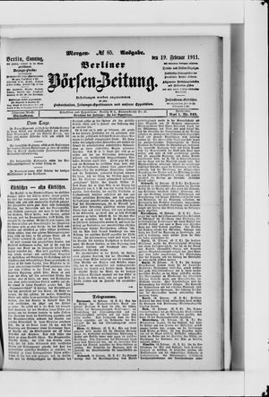Berliner Börsen-Zeitung vom 19.02.1911