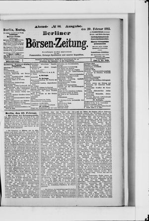 Berliner Börsen-Zeitung vom 20.02.1911