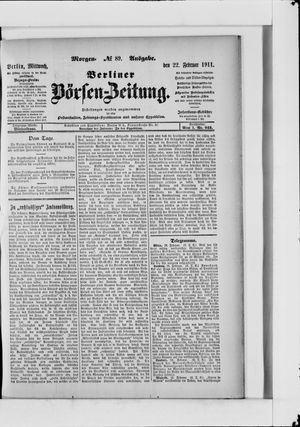 Berliner Börsen-Zeitung vom 22.02.1911