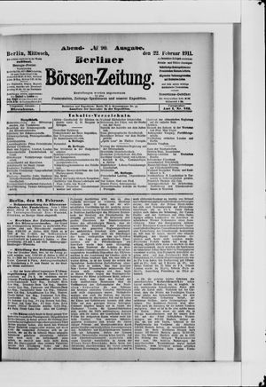 Berliner Börsen-Zeitung vom 22.02.1911