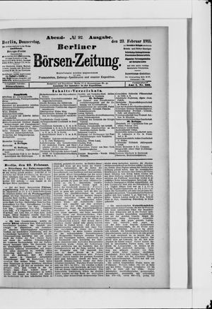 Berliner Börsen-Zeitung vom 23.02.1911