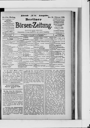 Berliner Börsen-Zeitung on Feb 24, 1911