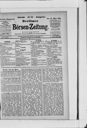 Berliner Börsen-Zeitung on Mar 18, 1911