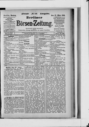 Berliner Börsen-Zeitung vom 27.03.1911
