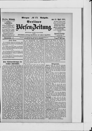 Berliner Börsen-Zeitung vom 12.04.1911