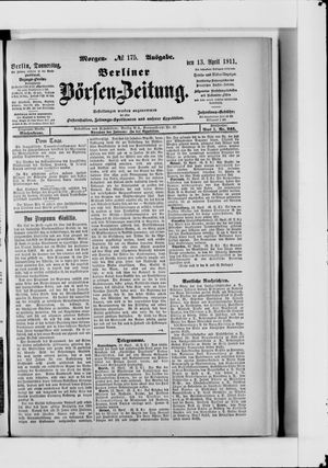 Berliner Börsen-Zeitung vom 13.04.1911