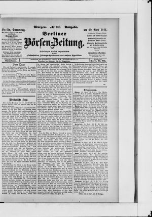 Berliner Börsen-Zeitung vom 20.04.1911