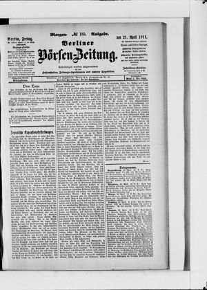 Berliner Börsen-Zeitung vom 21.04.1911
