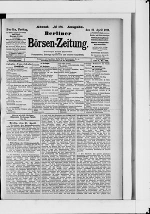 Berliner Börsen-Zeitung vom 21.04.1911