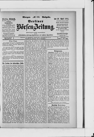 Berliner Börsen-Zeitung vom 26.04.1911