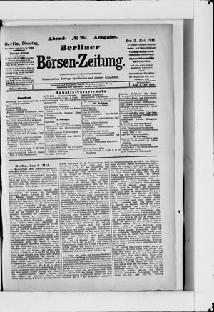 Berliner Börsen-Zeitung vom 02.05.1911