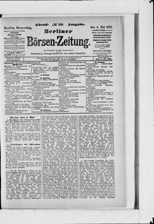 Berliner Börsen-Zeitung vom 04.05.1911