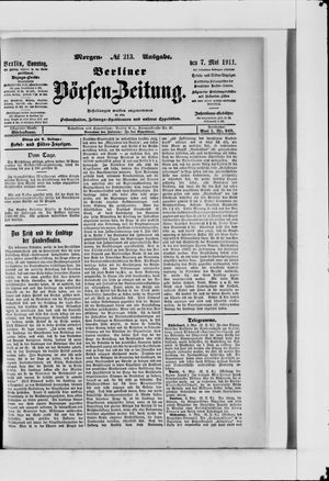 Berliner Börsen-Zeitung vom 07.05.1911