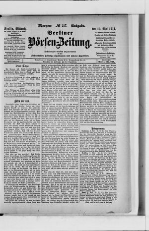 Berliner Börsen-Zeitung vom 10.05.1911
