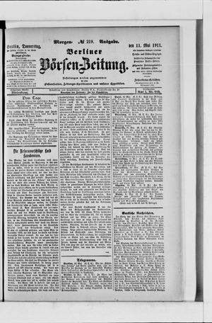 Berliner Börsen-Zeitung vom 11.05.1911